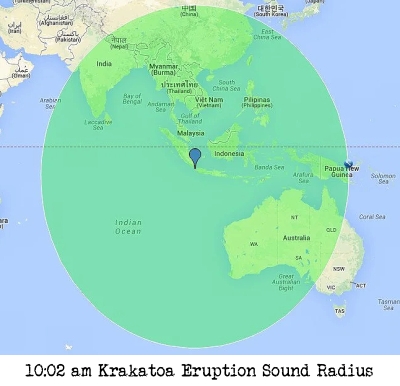 Krakatoa Blast Sound Radius
