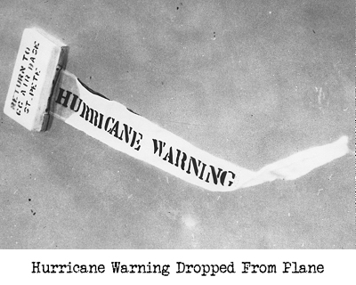 Hurricane Warning Dropped From Plane